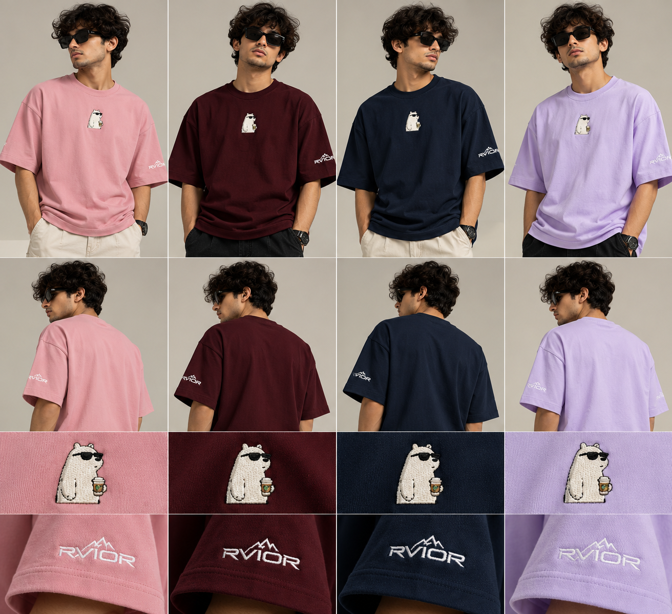 RVIOR UNISEX COOL BEAR OVERSIZED TEE view 4