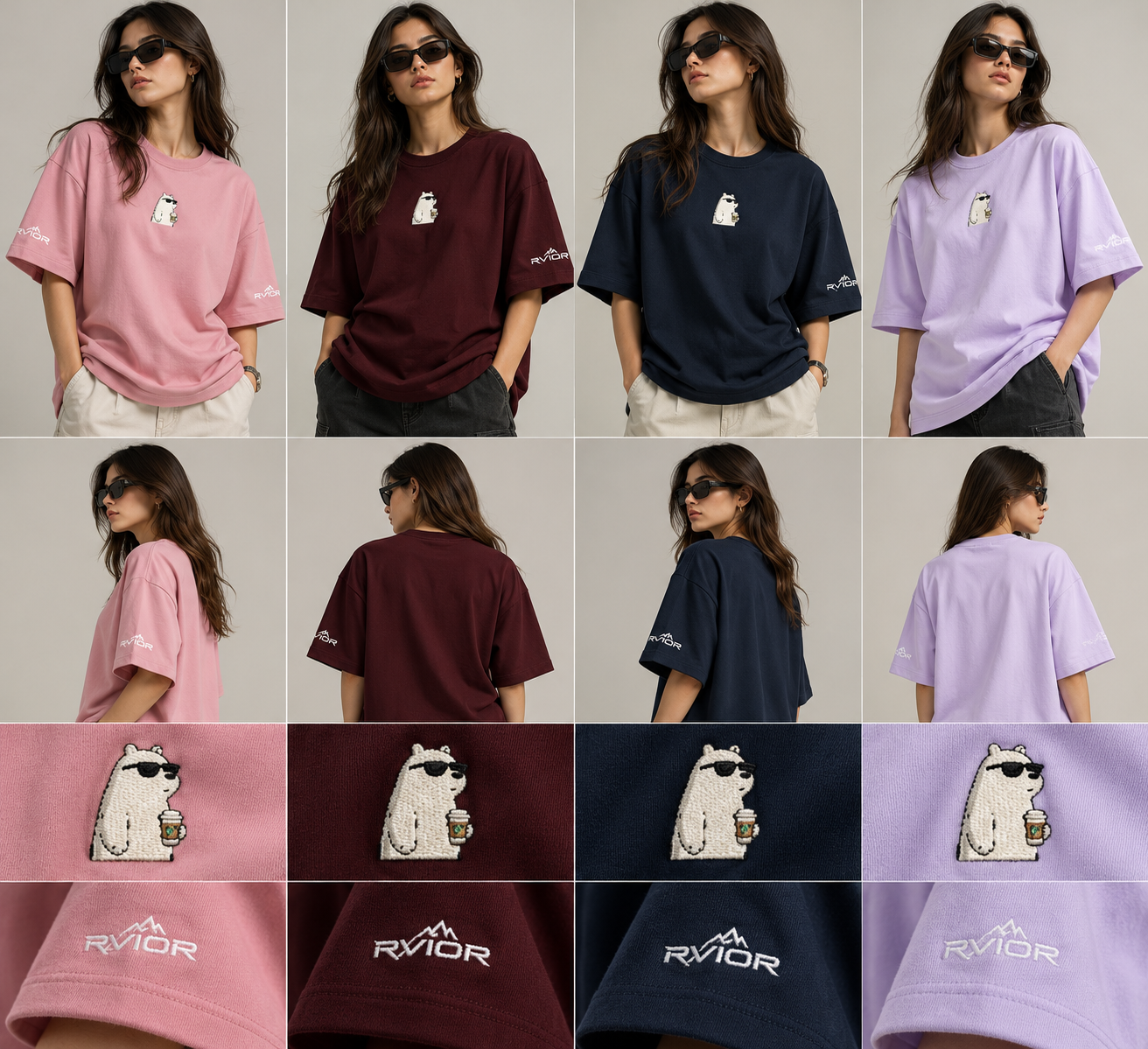 RVIOR UNISEX COOL BEAR OVERSIZED TEE view 3