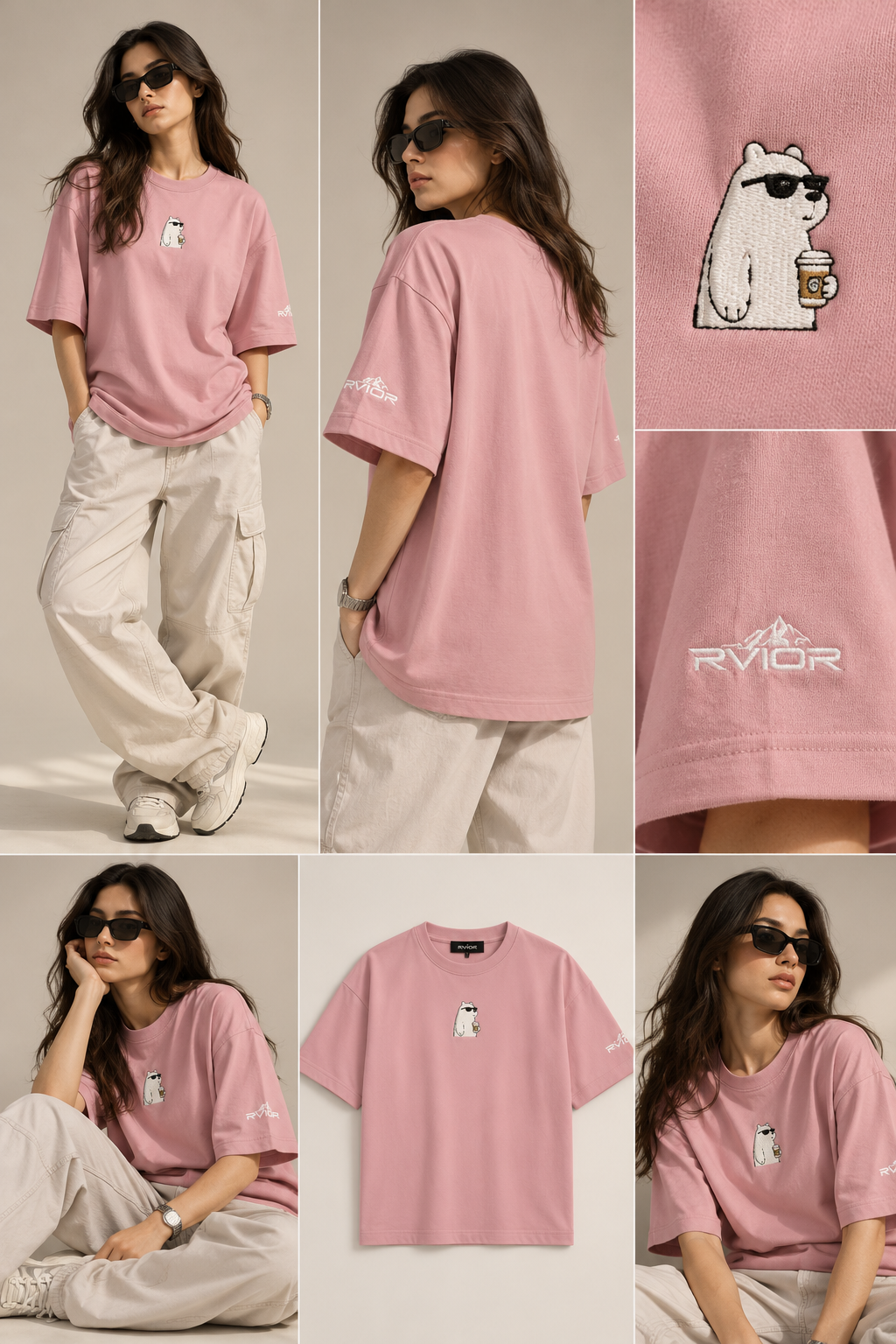 RVIOR UNISEX COOL BEAR OVERSIZED TEE view 5